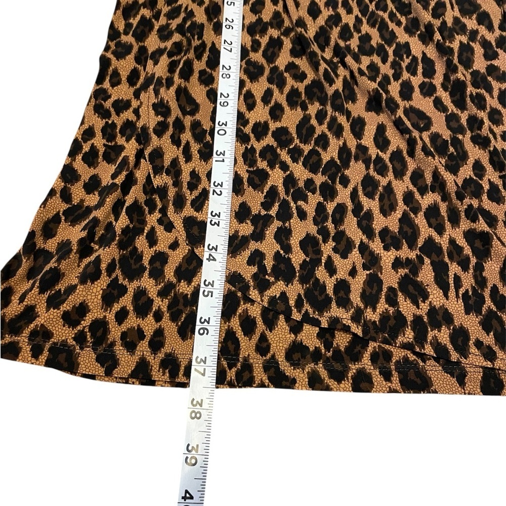 Charter Club Brown Sleeveless Cheetah Print V-neck Dress Petite Small Women’s - Picture 8 of 8
